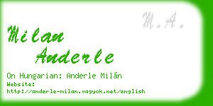 milan anderle business card