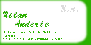 milan anderle business card